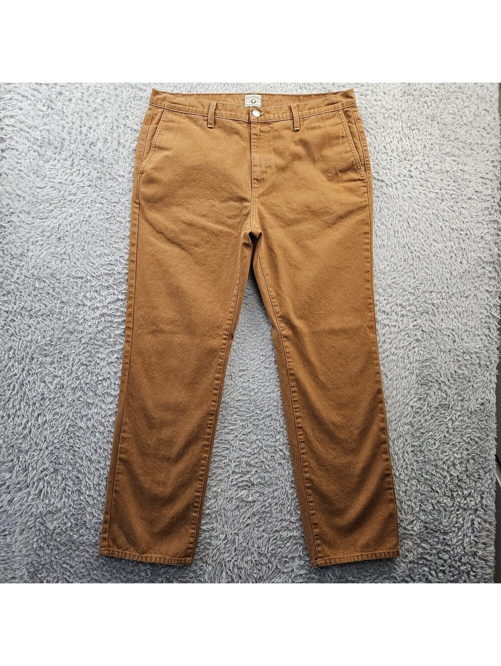 RUSTIC DIME Canvas Work Pant Men 38x33 Brown Made in USA Heavy Duty